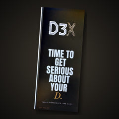 The printed D3X guide that ships with every bottle